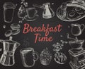 Breakfast Hand Drawn Set Vector illustration