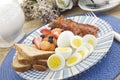 Breakfast with Hard Boiled Eggs Royalty Free Stock Photo