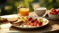 Breakfast with high nutritional value for athletes Royalty Free Stock Photo