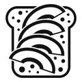 Breakfast home sandwich icon simple vector. Healthy food