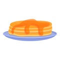 Breakfast honey pancake icon, cartoon style