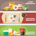 Breakfast Horizontal Banners Set