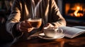 breakfast hot coffee drink morning Royalty Free Stock Photo