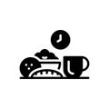 Black solid icon for Breakfast, meal and healthy Royalty Free Stock Photo