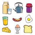 Breakfast icon set