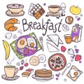 Breakfast Icons Set Royalty Free Stock Photo