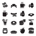 Breakfast icons set