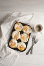 Eggs baked in a bread Royalty Free Stock Photo