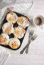 Eggs baked in a bread Royalty Free Stock Photo