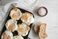 Eggs baked in a bread Royalty Free Stock Photo