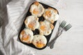 Eggs baked in a bread Royalty Free Stock Photo