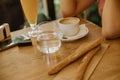 Breakfast And Juice On A Wooden Table