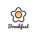 Star egg logo. breakfast logo design Royalty Free Stock Photo