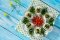 Breakfast or lunch for children - hard boiled egg bee. Merry Easter meal for the children. Royalty Free Stock Photo