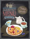 Breakfast menu illustration on a chalkboard Royalty Free Stock Photo