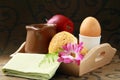 Breakfast with milk , boiled egg sesame buns Royalty Free Stock Photo