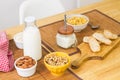 Breakfast with milk and cereals Royalty Free Stock Photo