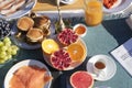 Breakfast morning buffet brunch with food and drinks Royalty Free Stock Photo