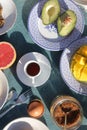 Breakfast morning buffet brunch with food and drinks Royalty Free Stock Photo