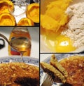 A breakfast mosaic of pumpkin pancakes