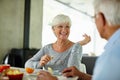 Breakfast is the most important meal of the day. a senior couple having breakfast at home.