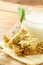 Breakfast of muesli bars Royalty Free Stock Photo