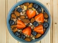 Breakfast Muesli Cereals With Strawberries and Blueberries Fruit Royalty Free Stock Photo