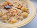 For breakfast muesli with nuts in warm milk