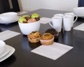 Breakfast with muffins Royalty Free Stock Photo