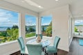 Breakfast nook with gorgeous Lake Washington views Royalty Free Stock Photo