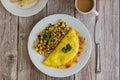Breakfast Omelette and Hashbrowns Royalty Free Stock Photo