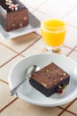 Breakfast with orange juice and plumcake Royalty Free Stock Photo