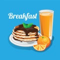 Breakfast pancake vector illustration Royalty Free Stock Photo