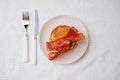 Breakfast Pancakes and Bacon with Honey Royalty Free Stock Photo