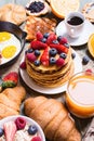 Breakfast with pancakes Royalty Free Stock Photo