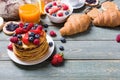 Breakfast with pancakes Royalty Free Stock Photo