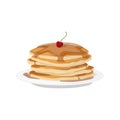 Breakfast pancakes plate. Royalty Free Stock Photo