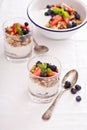 Breakfast parfait with homemade granola Royalty Free Stock Photo