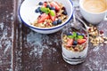 Breakfast parfait with homemade granola Royalty Free Stock Photo