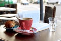 Breakfast in a Parisian street cafe