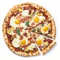 Breakfast Pizza, Product Presentations Mockup Isolated on White Background - Generative AI