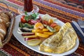 Breakfast plate. Traditional Turkish Breakfast Table Spread Breakfast. Turkish style breakfast