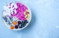 Breakfast purple berry smoothie bowl