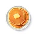 Breakfast Realistic Pancakes Top View Image Royalty Free Stock Photo