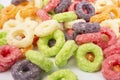 Breakfast rings flake circles multicolor background food