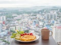 Breakfast on the room balcony Royalty Free Stock Photo