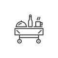 Breakfast room service line icon, outline vector sign, linear pictogram isolated on white Royalty Free Stock Photo