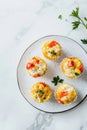 Breakfast that& x27;s low carb, high protein, and wholesome: spinach and cheese egg muffins Royalty Free Stock Photo
