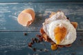 Breakfast - sandwich with fried egg and bacon Royalty Free Stock Photo