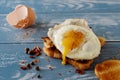 Breakfast - sandwich with fried egg and bacon Royalty Free Stock Photo